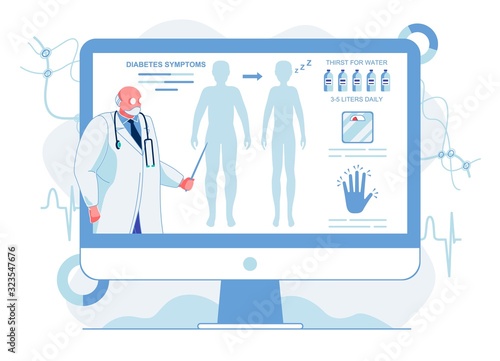 Doctor Explaining Diabetes Symptoms Illustration