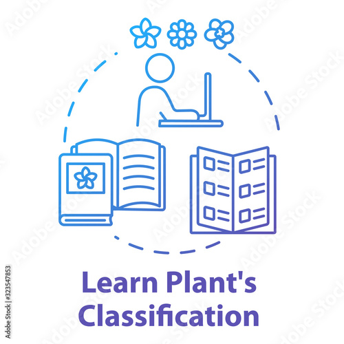 Learn plants classification concept icon. Home gardening. Houseplants caring. Flowers sorts idea thin line illustration. Vector isolated outline RGB color drawing