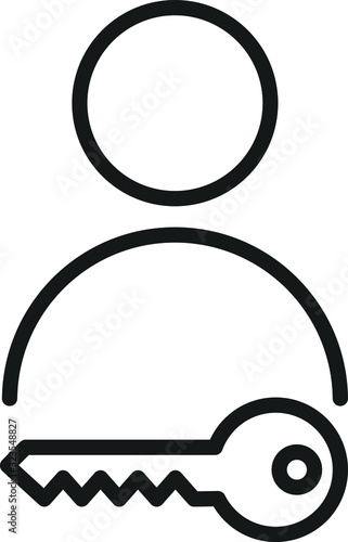 Key Position icon, a person with key icon, vector