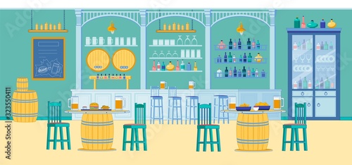 Flat Banner Cozy Interior Pub, Base Horeca, Slide.