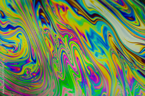 Close up soap bubble background. Psychedelic abstract background