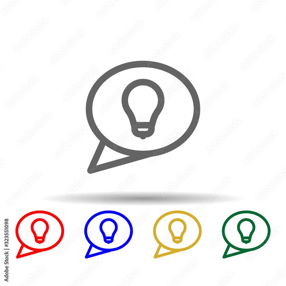 Chat idea creative multi color style icon. Simple thin line, outline vector of web icons for ui and ux, website or mobile application Chat idea creative multi color style icon. Simple thin line, outline vector of web icons for ui and ux, website or mobile application