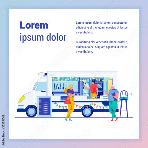 Takeaway Fastfood Truck Outdoor Banner Template