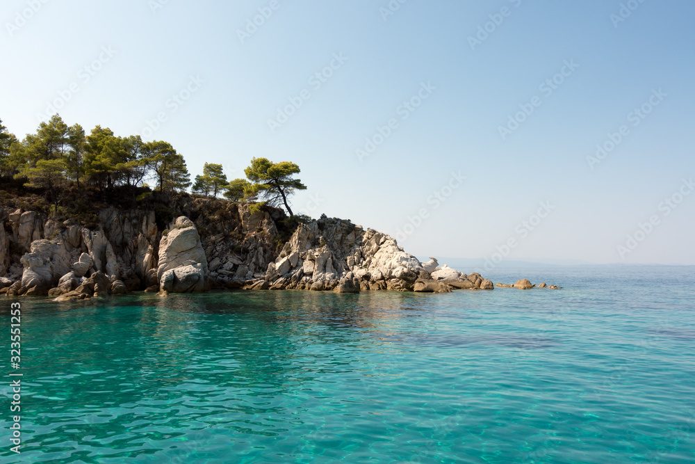 Fototapeta premium Amazing scenery by the sea in Sithonia, Chalkidiki, Greece