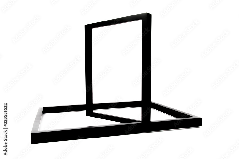 black photo frames in an abstract arrangement isolated on white black photo frames in an abstract arrangement isolated on white