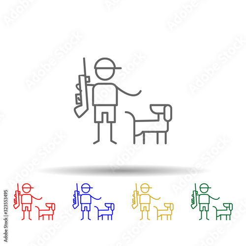Fototapeta Naklejka Na Ścianę i Meble -  Hunting, dog, adventure multi color style icon. Simple thin line, outline vector of Adventure icons for ui and ux, website or mobile application