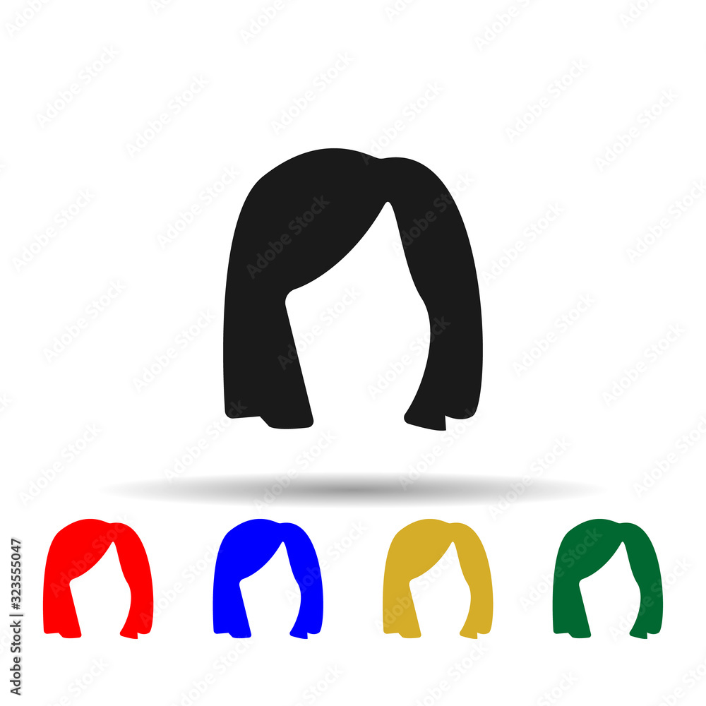 hair, woman, haircut medium multi color style icon. Simple glyph, flat vector of Haircut icons for ui and ux, website or mobile application
