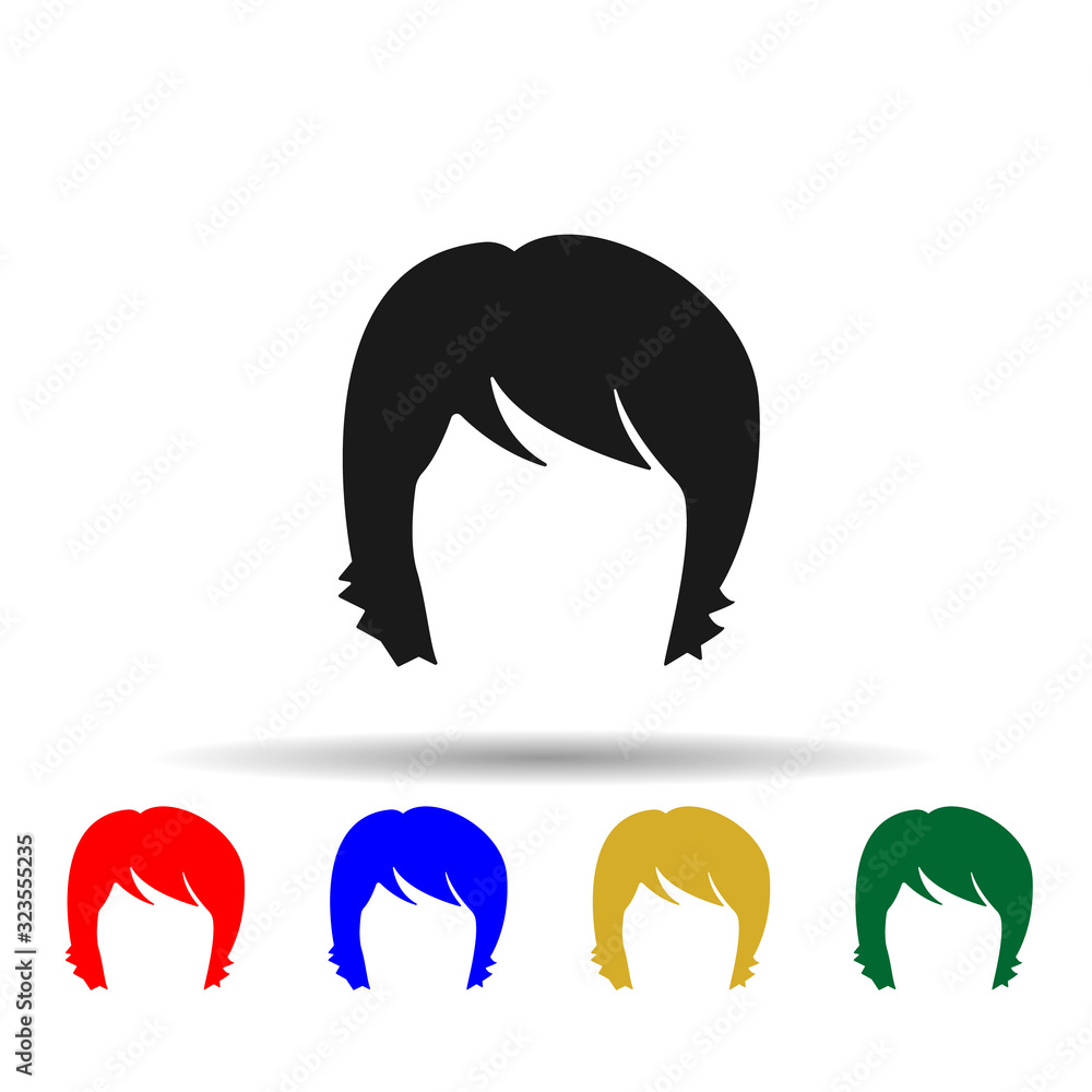 Fototapeta premium hair, woman, haircut shag multi color style icon. Simple glyph, flat vector of Haircut icons for ui and ux, website or mobile application