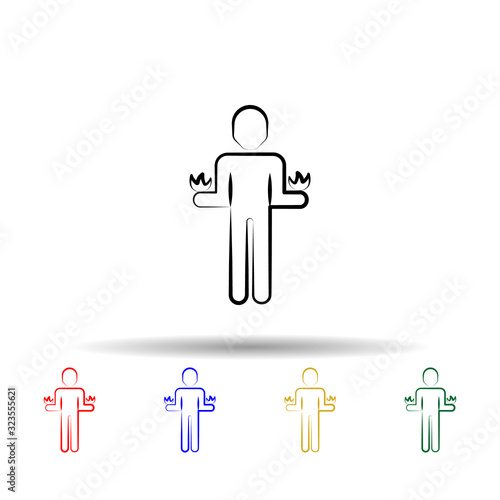Pyrokinesis multi color style icon. Simple thin line, outline vector of mad science icons for ui and ux, website or mobile application
