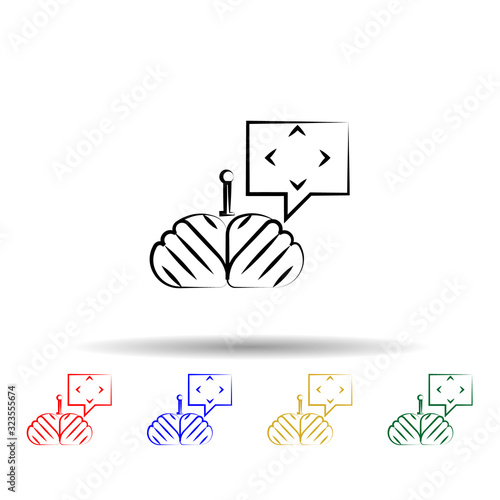 Mind control multi color style icon. Simple thin line, outline vector of mad science icons for ui and ux, website or mobile application