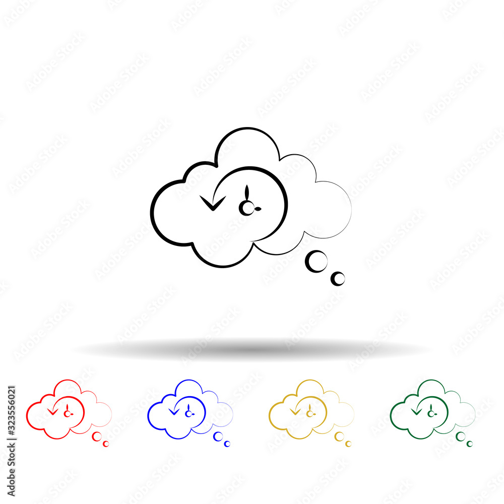 Precognition multi color style icon. Simple thin line, outline vector of mad science icons for ui and ux, website or mobile application Precognition multi color style icon. Simple thin line, outline vector of mad science icons for ui and ux, website or mobile application