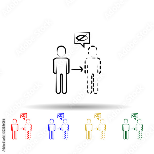 Invisibility multi color style icon. Simple thin line, outline vector of mad science icons for ui and ux, website or mobile application