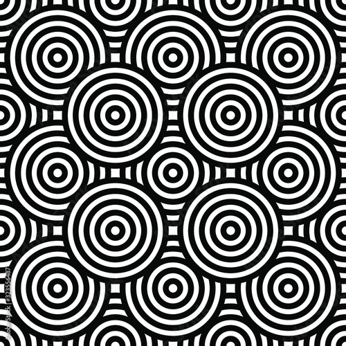 Black and white geometric impossible pattern background. Abstract line art. Vector for greeting cards, cover, flyer, wallpaper, fabric print, design creative object. Ornament design, repeating tiles