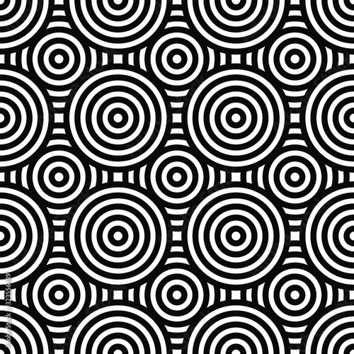 Black and white geometric impossible pattern background. Abstract line art. Vector for greeting cards, cover, flyer, wallpaper, fabric print, design creative object. Ornament design, repeating tiles