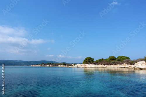 Amazing scenery by the sea in Diaporos island, Sithonia, Chalkidiki, Greece