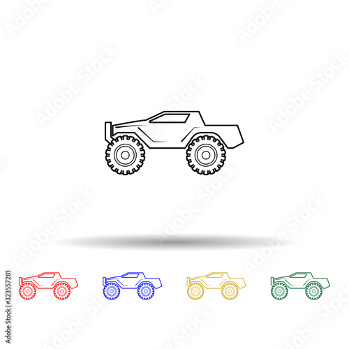 Bigfoot car multi color style icon. Simple thin line, outline vector of bigfoot car icons for ui and ux, website or mobile application