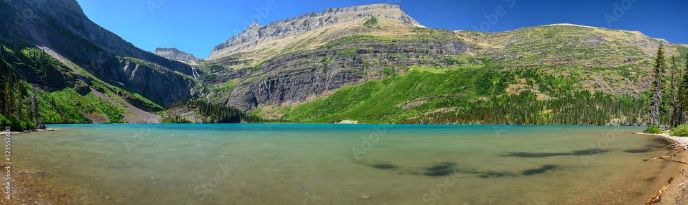 Panorama From Grinnell Lake Surface Panorama From Grinnell Lake Surface