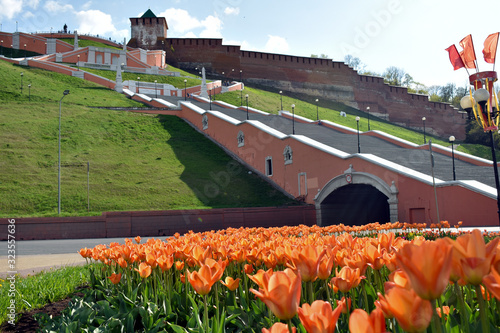 panorama of the city of Nizhny Novgorod. Russia. Chkalov stairs photo