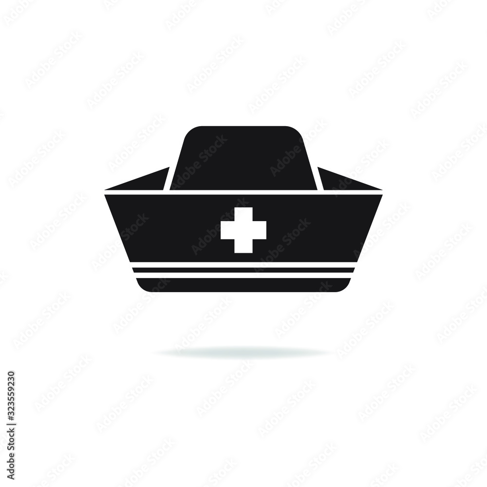 Nurse cap icon design isolated on white background. Vector illustration Nurse cap icon design isolated on white background. Vector illustration