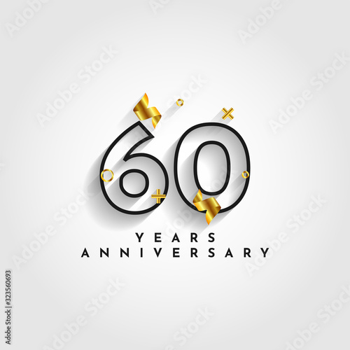60 Years Anniversary Celebration Vector Illustration Template Design