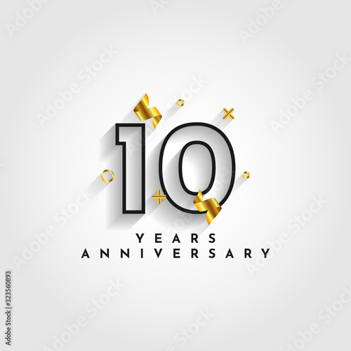 10 Years Anniversary Celebration Vector Illustration Template Design