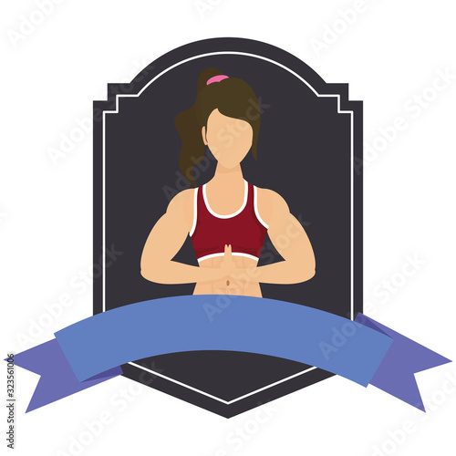 young woman athlete character in frame