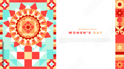 Women's day mosaic art female symbol card
