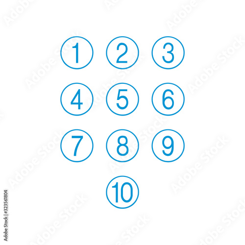 Keypad number set, numbers ...