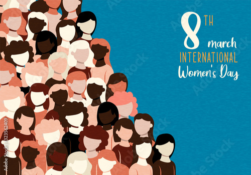 International Women's Day card diverse woman group