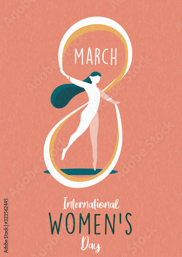 Women's Day 8 march card of woman dancing