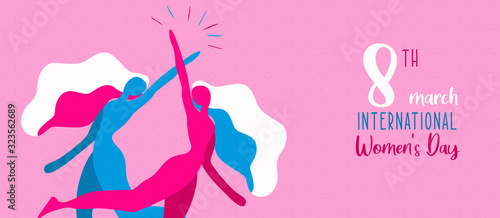 Women's Day banner of woman friends together