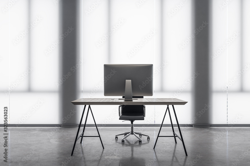 Modern workspace desktop with computer Modern workspace desktop with computer