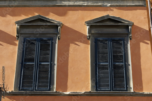 old window with shutters