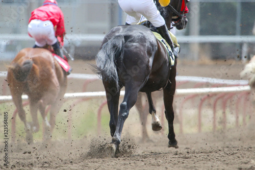 Tablou canvas Horse Racing Action At The Track