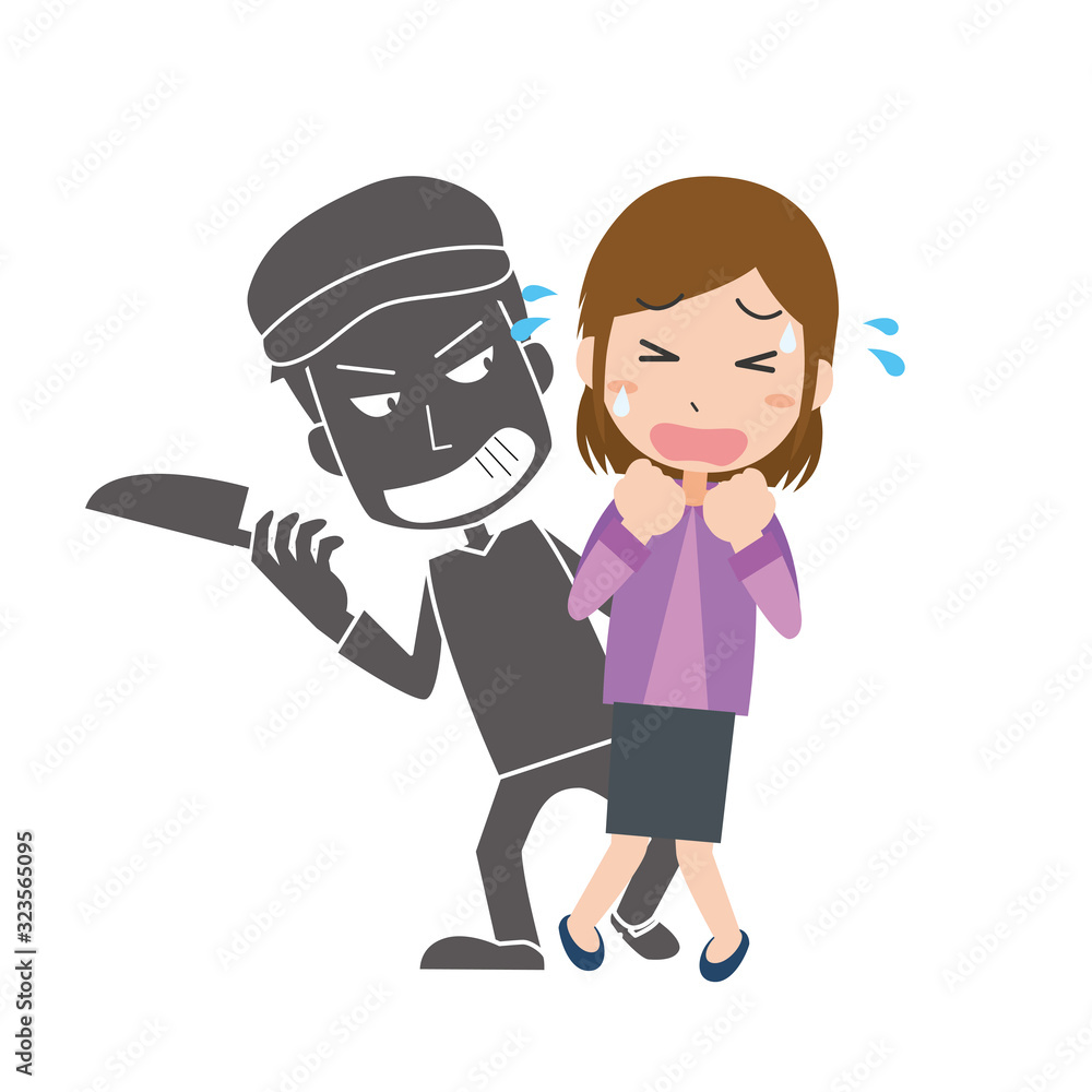 強盗 犯罪 犯人 悪者 人質 刃物 傷害 Stock ベクター Adobe Stock