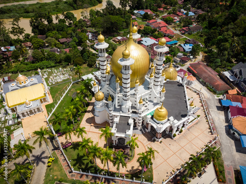 Aerial view of Masjid Ubudiah, Kuala Kangsar, Perak photo