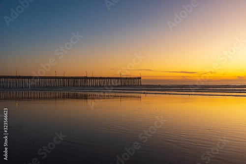 Scenic sunset in the famous Pismo Beach  California