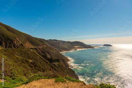 Scenic view of the wilderness nature of the Big Sur, California