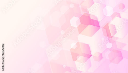 Abstract geometric light pink hexagonal design background.