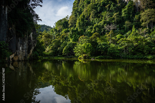 Scenic mountains and lake view in Tambun, Perak