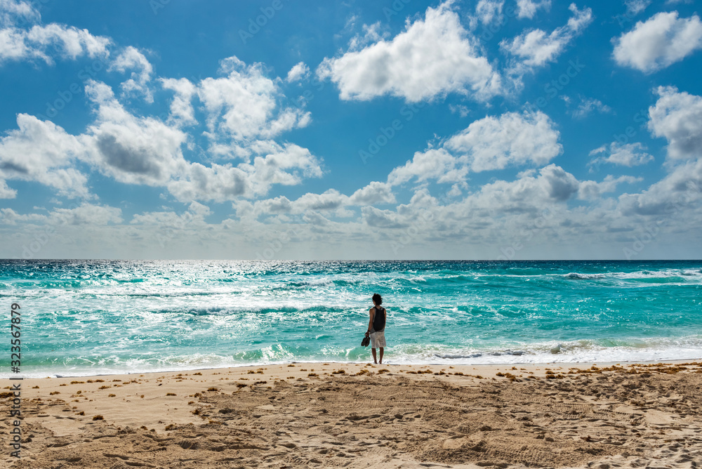 Caribbean loneliness in Cancun, Mexico