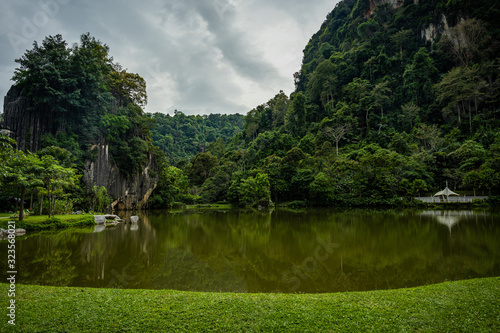 Scenic mountains and lake view in Tambun, Perak