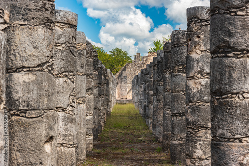 View of the buildings of Chichen Itza, Yucatan, Mexico