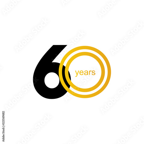60 Years Anniversary Celebration Vector Template Design Illustration
