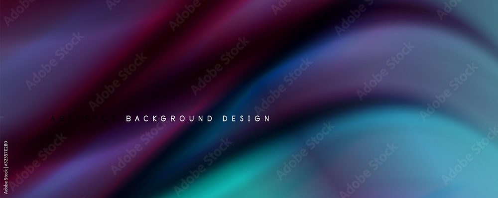 Fototapeta premium Wave liquid style lines with shadows and light on gradient background
