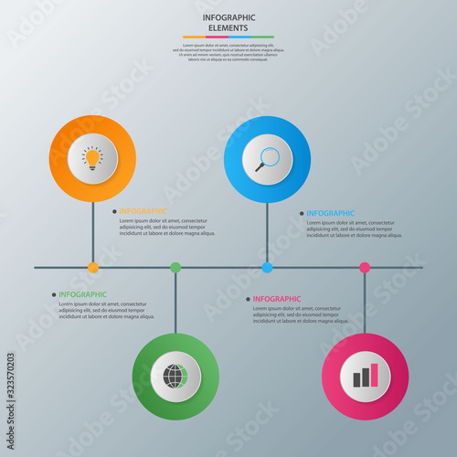 Infographic elements. Business concept timeline. Modern infograph template. Can use for workflow layout, diagram, banner, webdesign, presentation. Vector illustration.