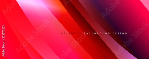 Wave liquid style lines with shadows and light on gradient background