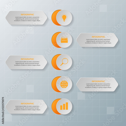 Infographic elements. Business concept timeline. Modern infograph template. Can use for workflow layout, diagram, banner, webdesign, presentation. Vector illustration.