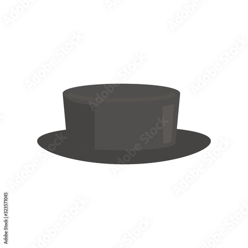 old fashioned Hat flat icon. Vector old fashioned hat in flat style isolated on white background. Element for web, game and advertising photo