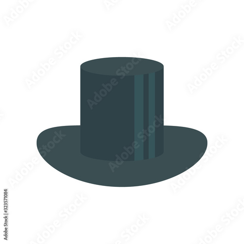 cylinder hat flat icon. Vector cylinder hat in flat style isolated on white background. Element for web, game and advertising